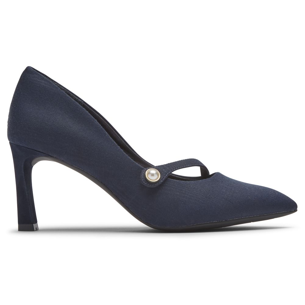 Sandale Rockport Dama Total Motion Sheehan Mary Jane Heel Bleumarin - Romania 8702-QOAYG